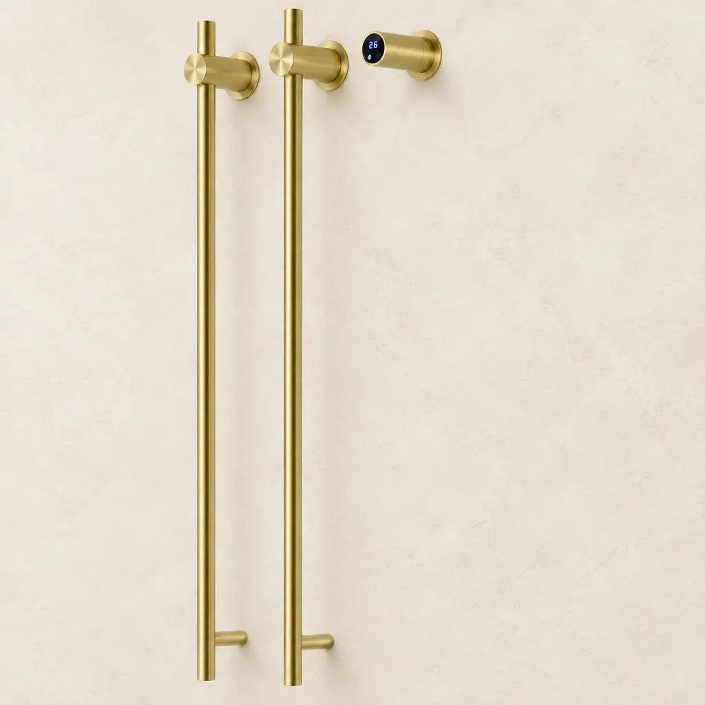 Sèche-serviettes vertical double Coreji – version A or brossé