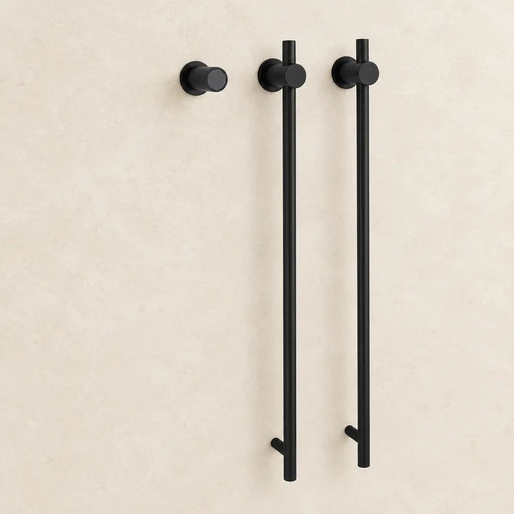 Sèche-serviettes vertical double Coreji – version A noir mat