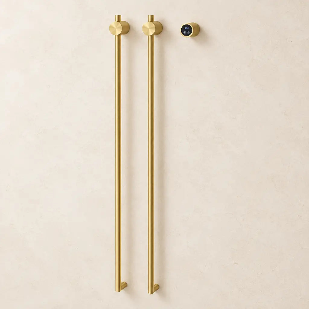 Sèche-serviettes vertical double Coreji – version B or brossé