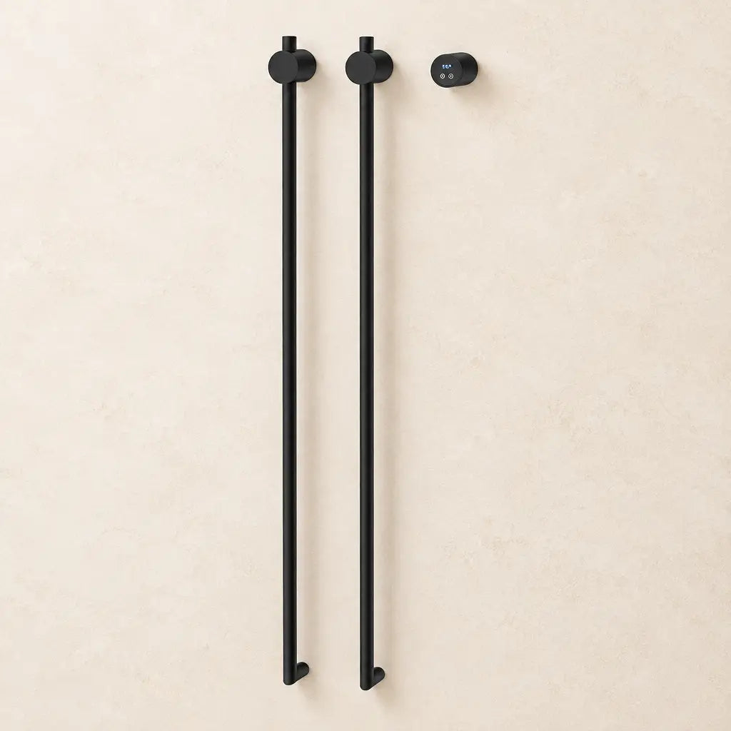 Sèche-serviettes vertical double Coreji – version B noir mat