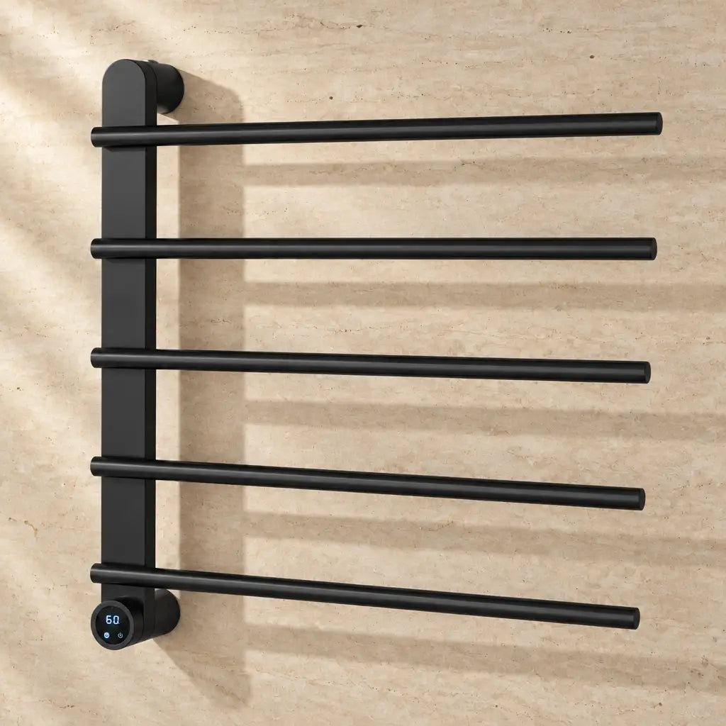 Sèche-serviettes Coreji SENSO noir mat – colonne à gauche