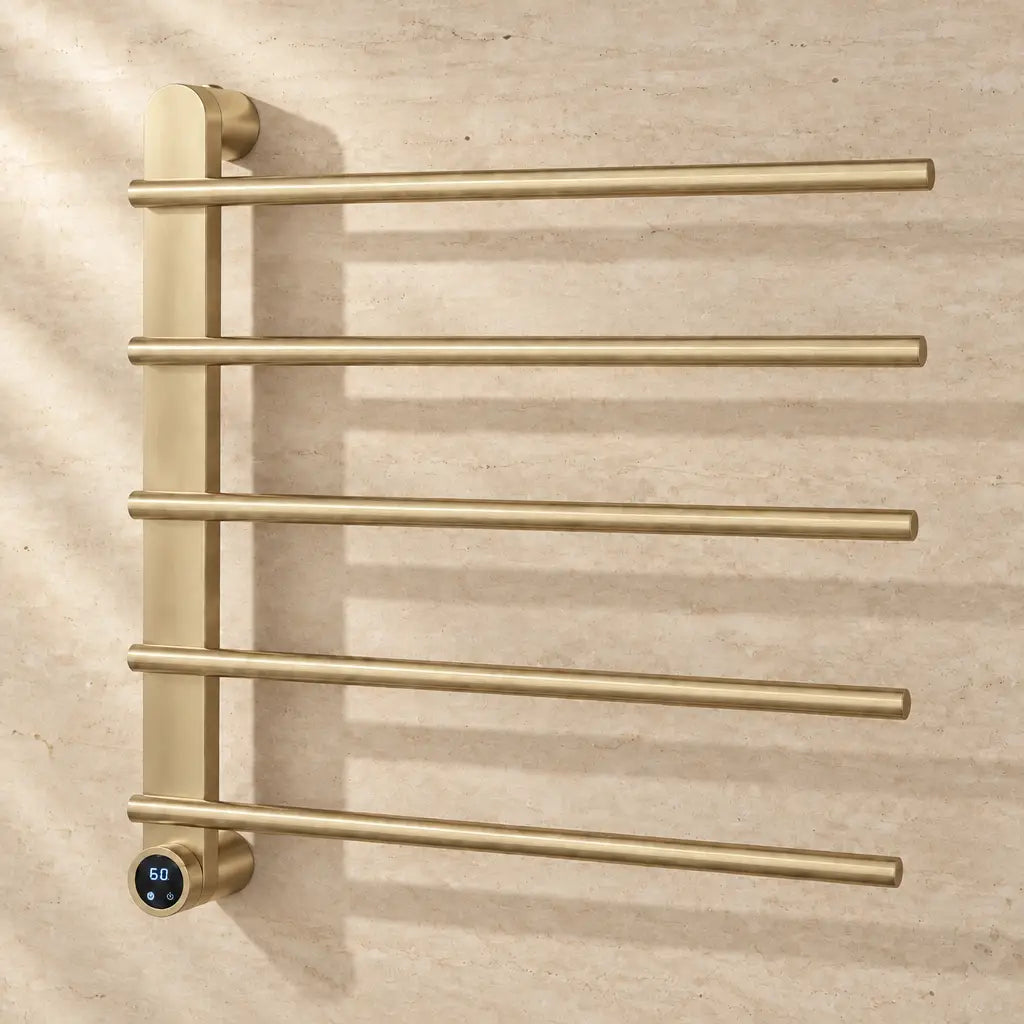 Sèche-serviettes Coreji SENSO or brossé – colonne à gauche