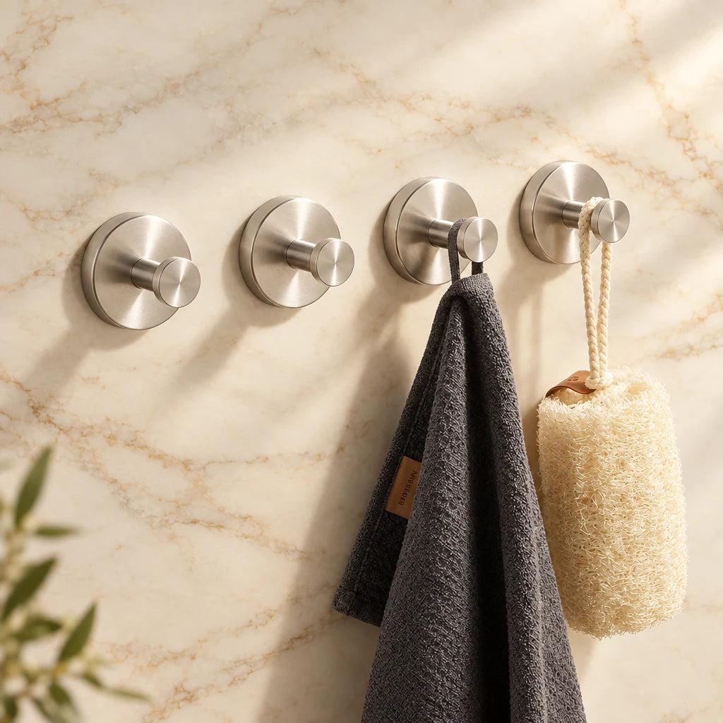 Lot de 4 crochets ventouse Coreji — argent brossé