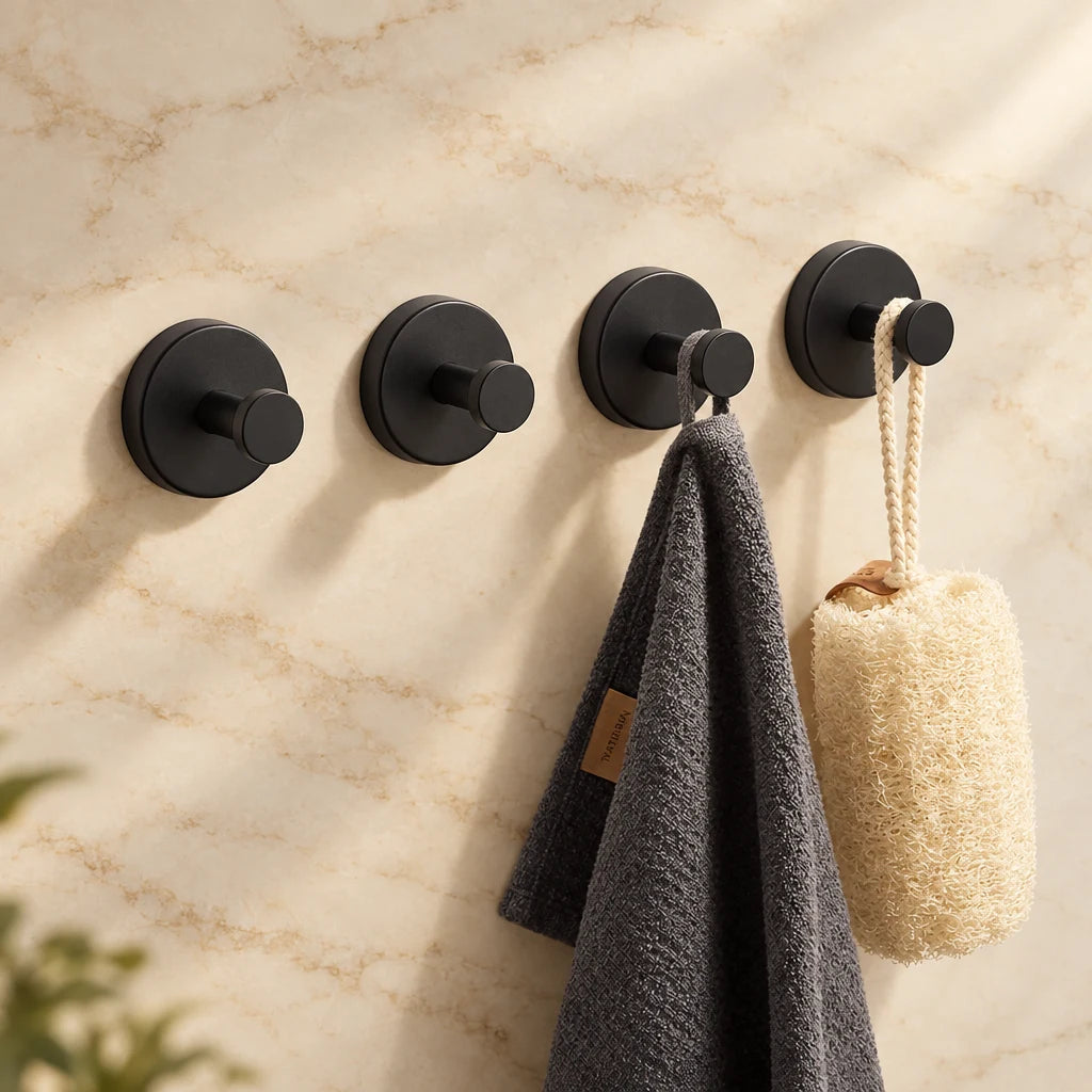 Lot de 4 crochets ventouse Coreji — noir mat