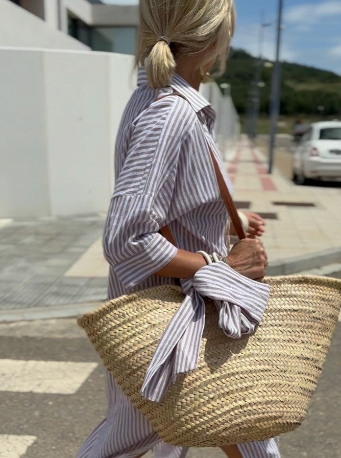 Marin Striped Lace Trim Dress