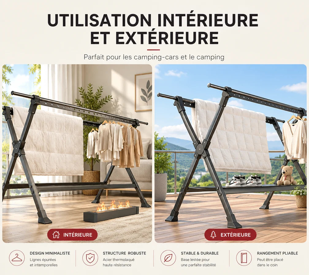 Étendoir à linge extérieur solide Coreji — vue produit 6