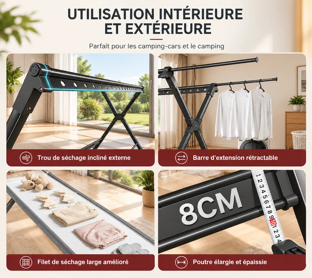 Étendoir à linge extérieur solide Coreji — vue produit 7