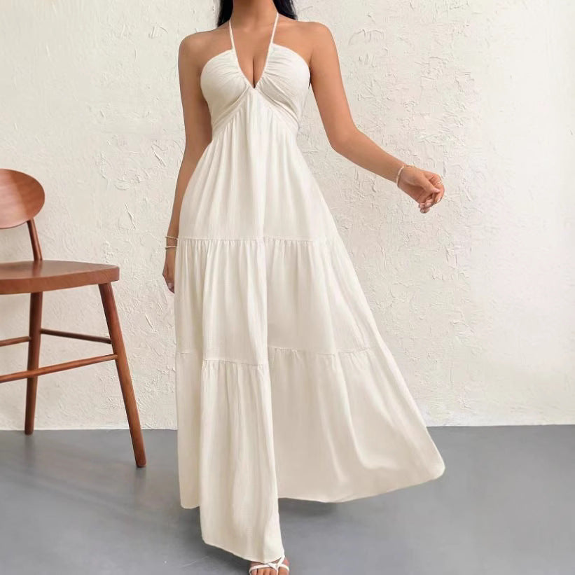 Amara Backless Halter Maxi Dress